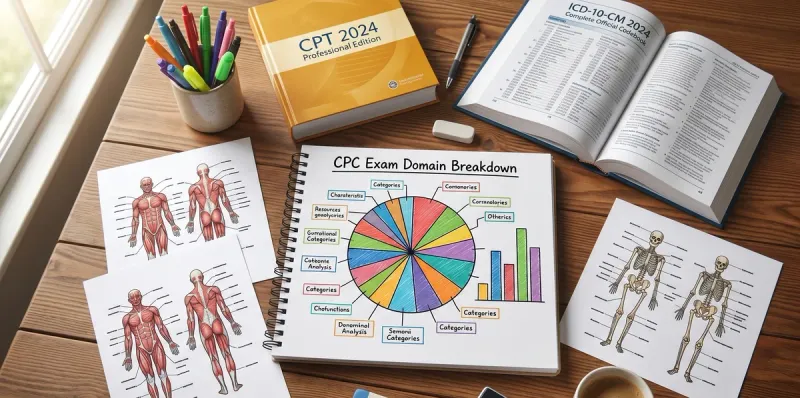 Diagram of all 17 CPC exam domains and body systems