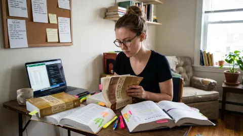 Career changer studying medical coding at home with no prior medical background