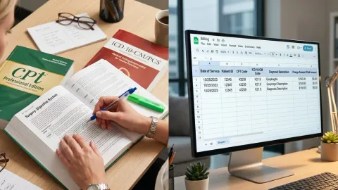 Side-by-side comparison of medical coder and medical biller career paths